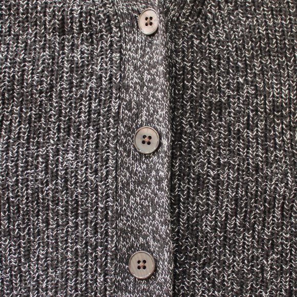 GAP Black and White Marled Three-Quarter Sleeve Long Knit Button Up Cardigan - Picture 5 of 7